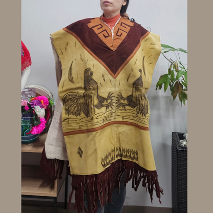 Mexican leather poncho