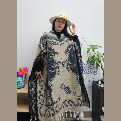 Auténtico Poncho Mexicano Gaban