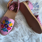 Pink flower Mexican huarache
