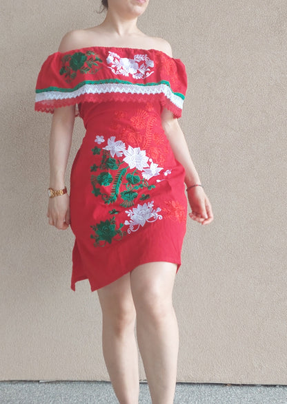 Tricolor kimono dress